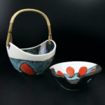 Coupelle et panier Elchinger céramiques iconiques au décor abstrait Design 50 (3/4)