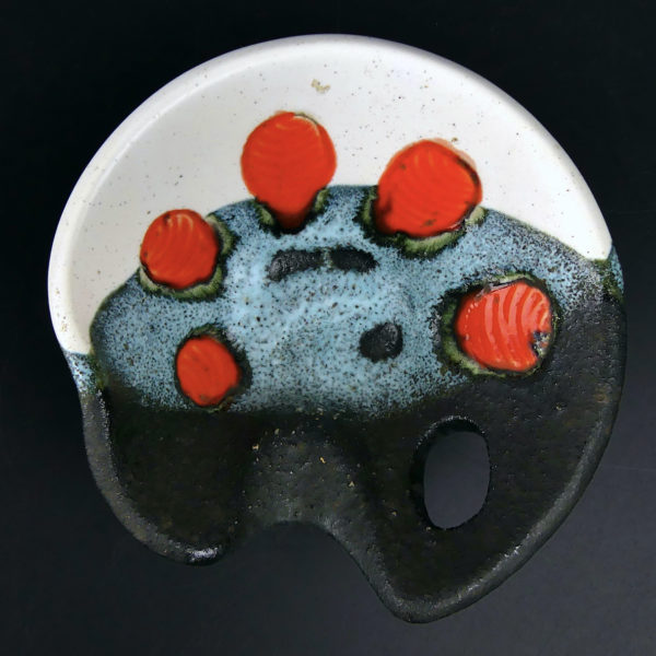 Coupelle et panier Elchinger céramiques iconiques au décor abstrait Design 50 (dessus)