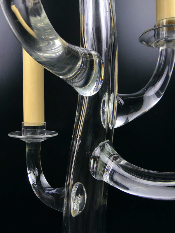 Grand chandelier soufflée bouche en verre de Murano et bronze doré Italie XIXe (détail)