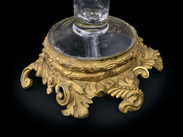 Grand chandelier soufflée bouche en verre de Murano et bronze doré Italie XIXe (détail)