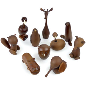 10 jouets Senshukai Royal Pet en bois Série 1 Figurines japonaises Années 60