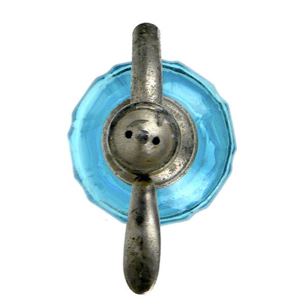 Siphon bleu en ouraline Carafe à eau de Seltz de 1938 Margaux France (dessus)