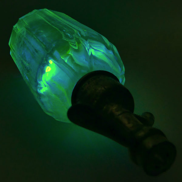 Siphon bleu en ouraline Carafe à eau de Seltz de 1938 Margaux France (ultraviolet)