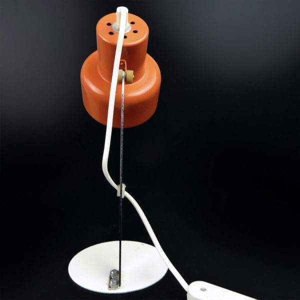 Lampe Space Age Szarvasi orange et acier chromé des années 70 (dos)