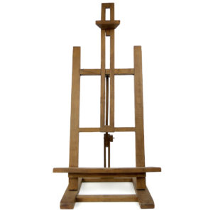 Chevalet de peintre pliant ancien en bois (face)