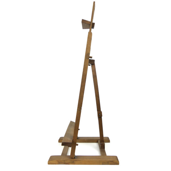 Chevalet de peintre pliant ancien en bois (profil)