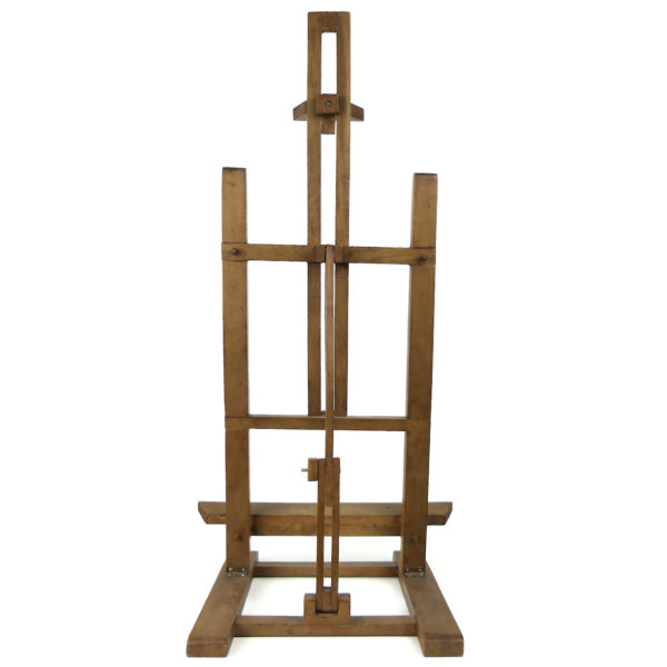 Chevalet de peintre pliant ancien en bois (dos)