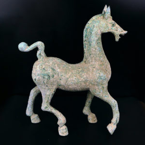 Grand cheval Han en bronze Art chinois Style Han Chine Collection asiatique (profil)