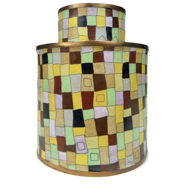 Pot cloisonné mosaïque multicolore - Fabienne Jouvin Paris (face)