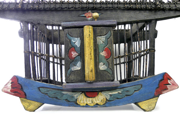 Grande cage à oiseaux thaïlandaise ancienne et rare fabriquée à la main (détail)