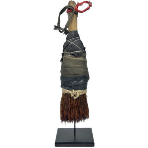 Pinceau brosse chinois ancien sur socle métallique noir Calligraphie chinoise (face)