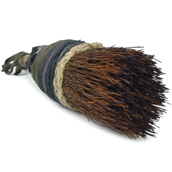 Pinceau brosse chinois ancien sur socle métallique noir Calligraphie chinoise (dessous 3/4)