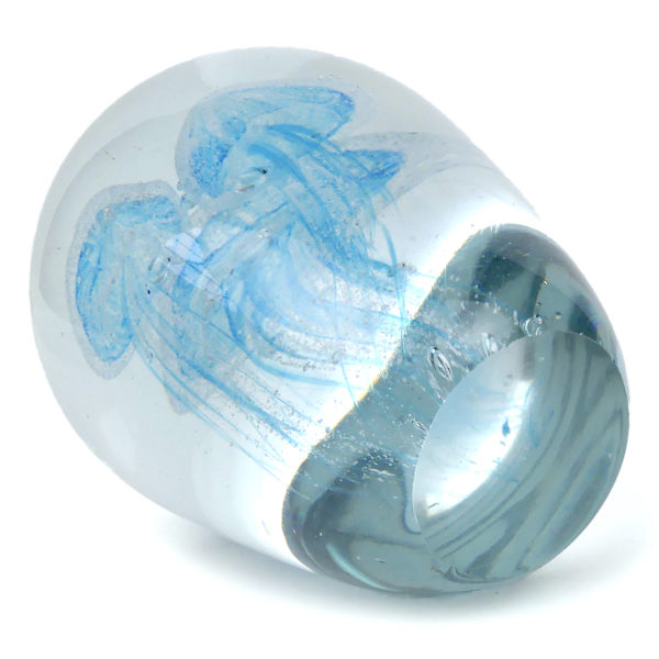 Grande sulfure 3 méduses bleues en verre transparent Déco vintage (dessous 3/4)