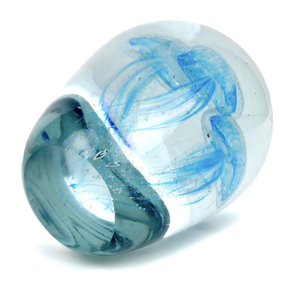 Grande sulfure 3 méduses bleues en verre transparent Déco vintage (dessous 3/4)